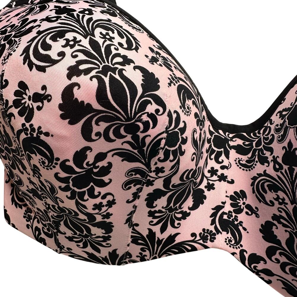 Full Fugure Cacique Lane Bryant pink Baroque Bra Size 40F - Picture 6 of 7